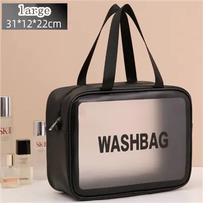 Large Transparent Waterproof Travel Makeup Bag – Clear Cosmetic Organizer 30 x 10 x 21 cm (11.8 x 3.9 x 8.3 in) Zipper Pouch for Women