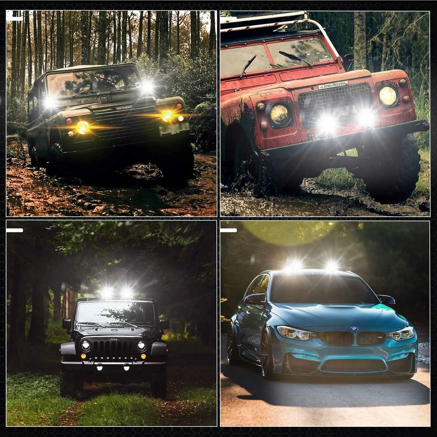 4 in (100 mm) LED Pod Light - Combo Spot + Flood Beam 9-30V Driving Work Fog Light for Car Motorcycle ATV UTV SUV Off-Road 4x4 Boat Truck
