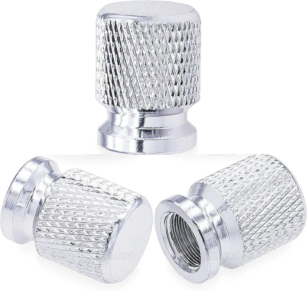 Aluminum Tire Valve Stem Caps 16 x 12mm (0.63 x 0.47 in) Universal 8mm Thread - Metal Valve Caps for Car Bike SUV Truck