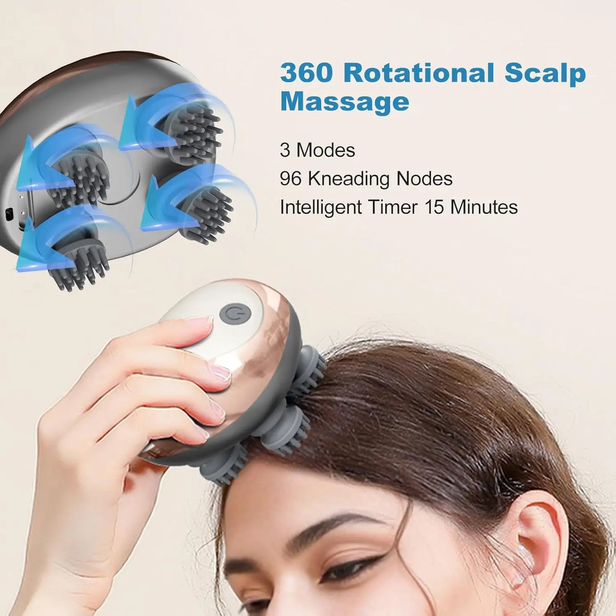 Handheld Electric Scalp Massager - Rechargeable Waterproof Head Scratcher for Scalp, Hair Growth & Full-Body Massage
