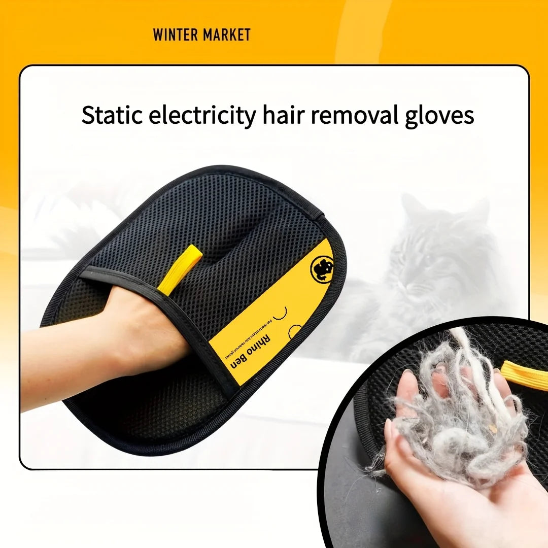 2-Pack Pet Hair Removal Gloves – Double-Sided Grooming Gloves for Cats & Dogs, Anti-Shedding Brush