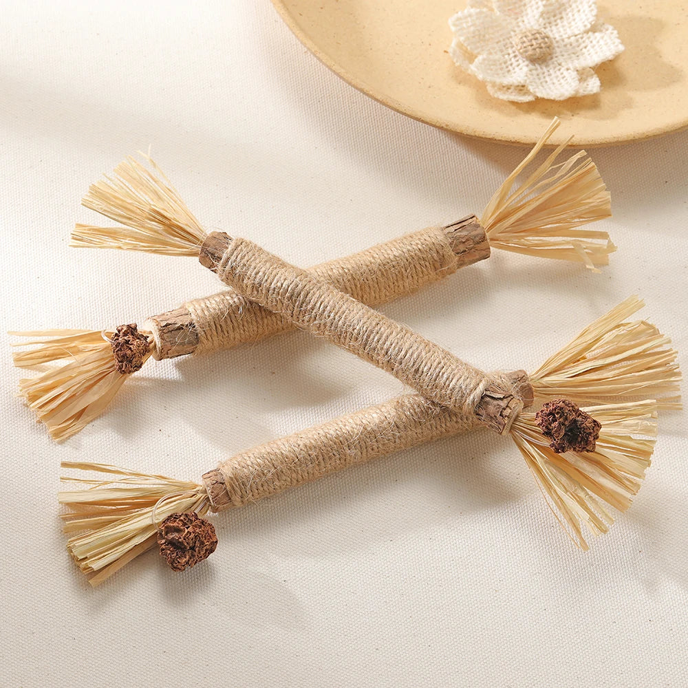 Natural Silvervine (Matatabi) Cat Chew Sticks - Dental Catnip Toy, 8.7 in (22 cm), 1/2/5 Pack