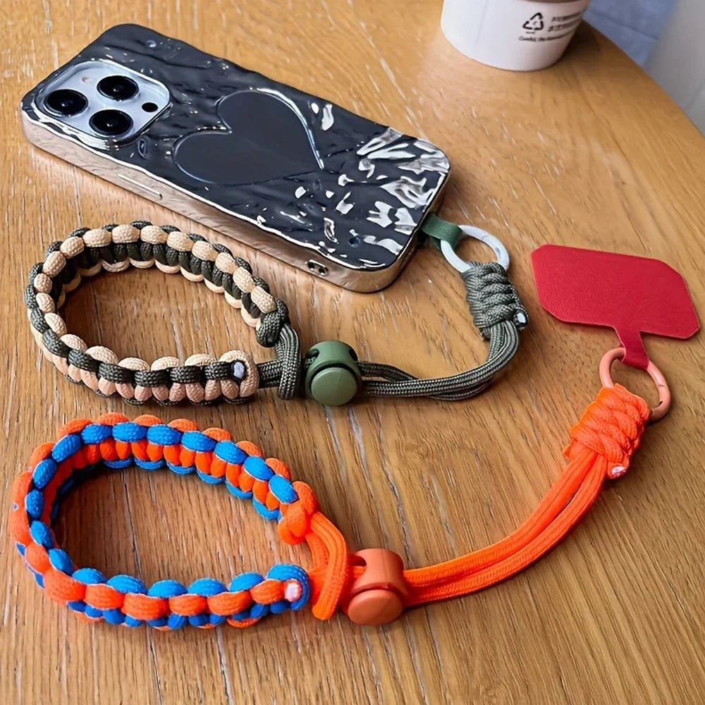 Adjustable Braided Phone Lanyard Wrist Strap Anti-Loss Twist Rope Pendant