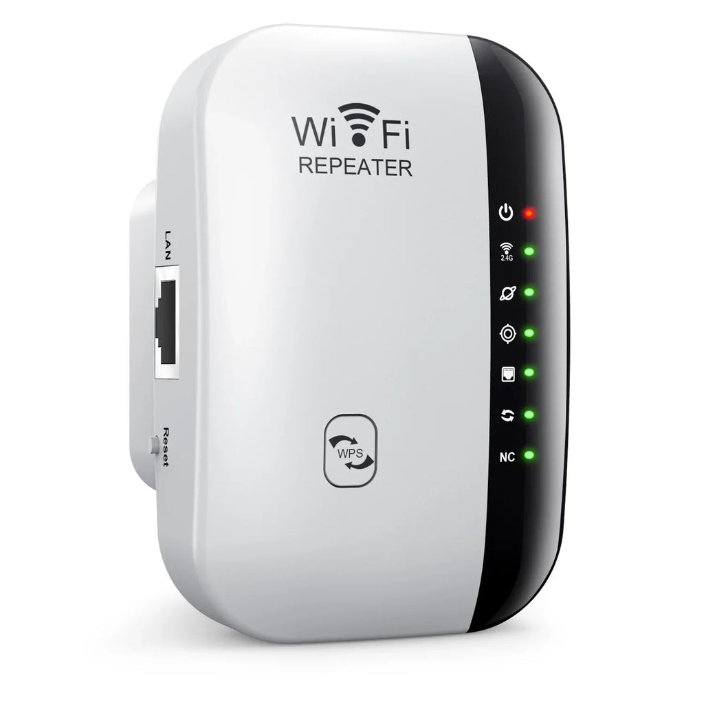 300Mbps WiFi Repeater 802.11n Signal Booster - 2.4 GHz Wireless Range Extender for Home & Office