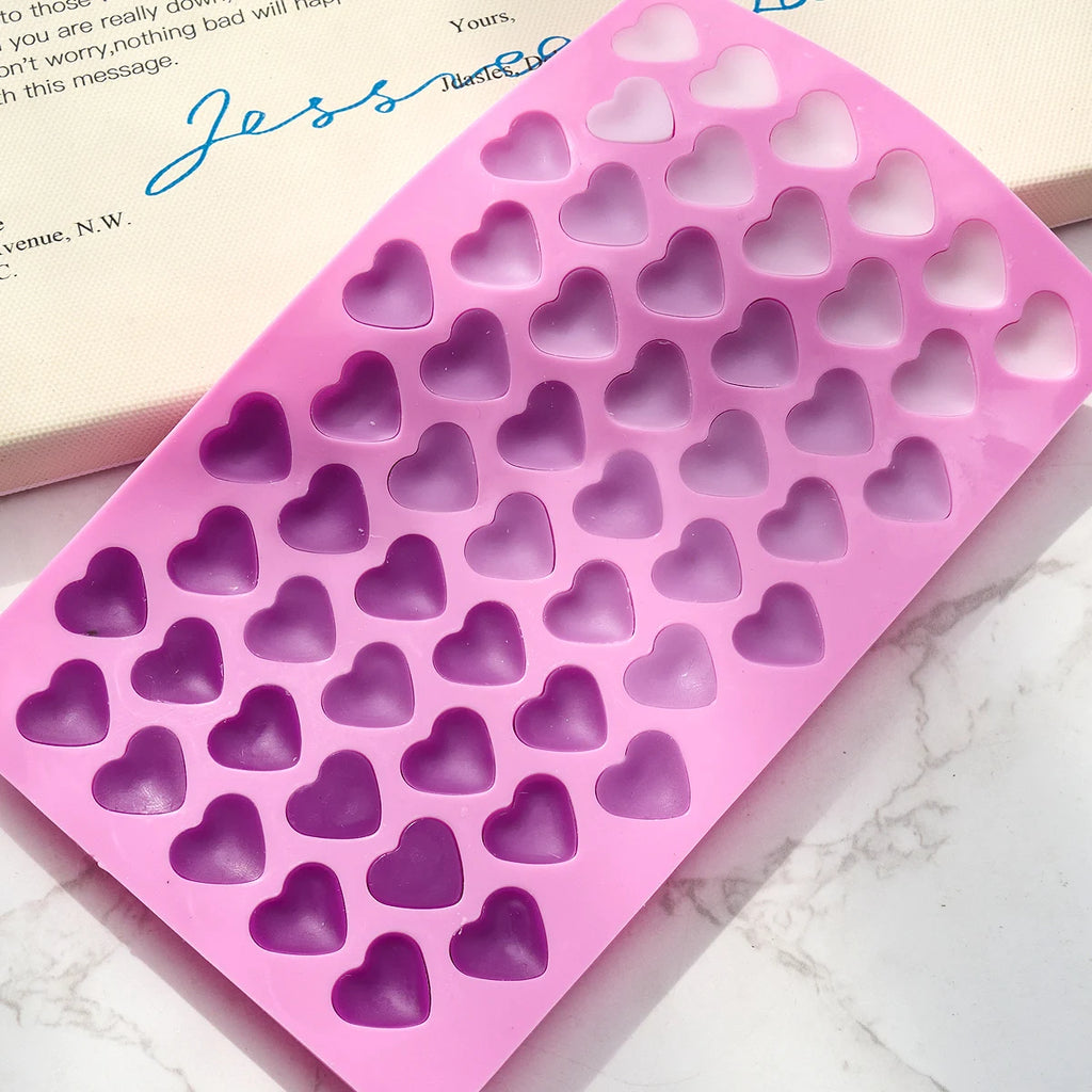 55-Cavity Heart Silicone Mold - DIY Candle, Chocolate & Soap Kit for Valentine's Day