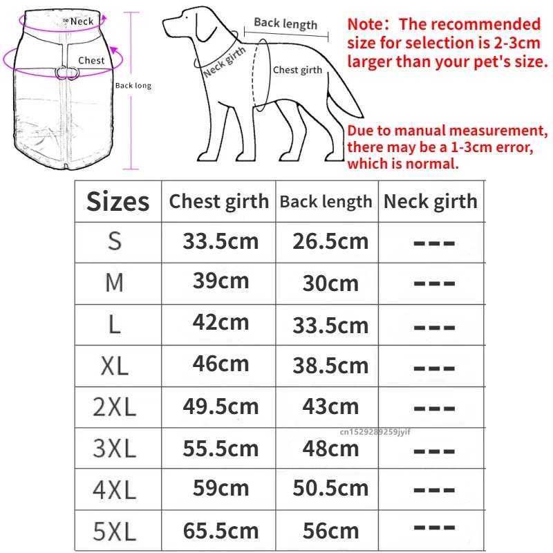 Waterproof Padded Dog Coat – Warm Winter Vest Jacket with Zipper for Small, Medium & Large Dogs