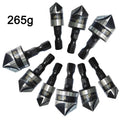 3-Piece 90° Five-Blade Countersink Bit Set - Hex Shank 12/16/19mm (1/4 in / 6.35mm) for Wood