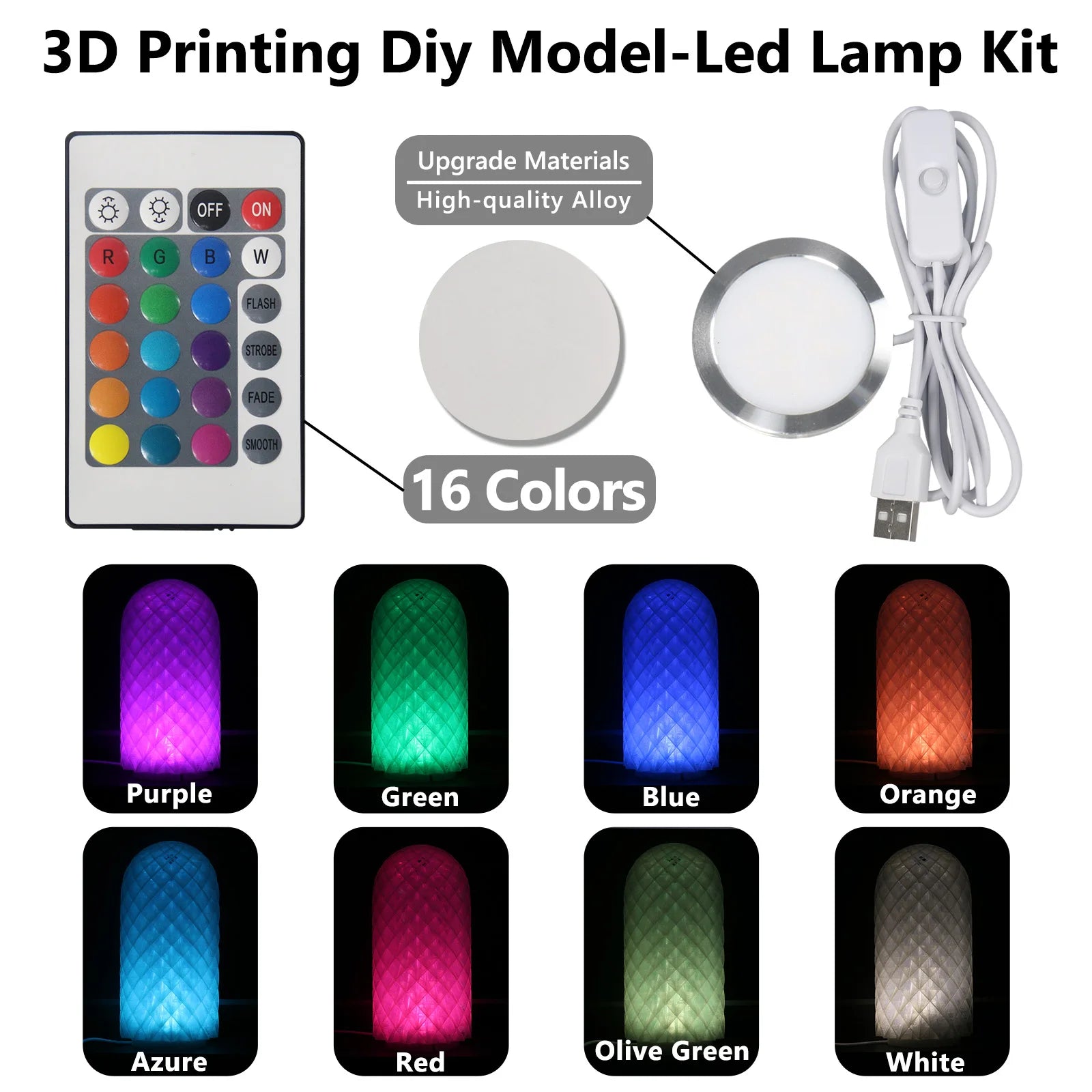 DIY 3D Printing Model Kit – Aviation Engine, Wireless Mouse & LED Light Parts for Makers