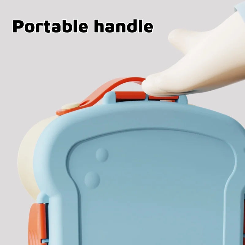 Bento Lunch Box Set • Leakproof BPA-Free Meal Container with Spice Cup & Utensils, Portable Handle for School Travel & BBQ
