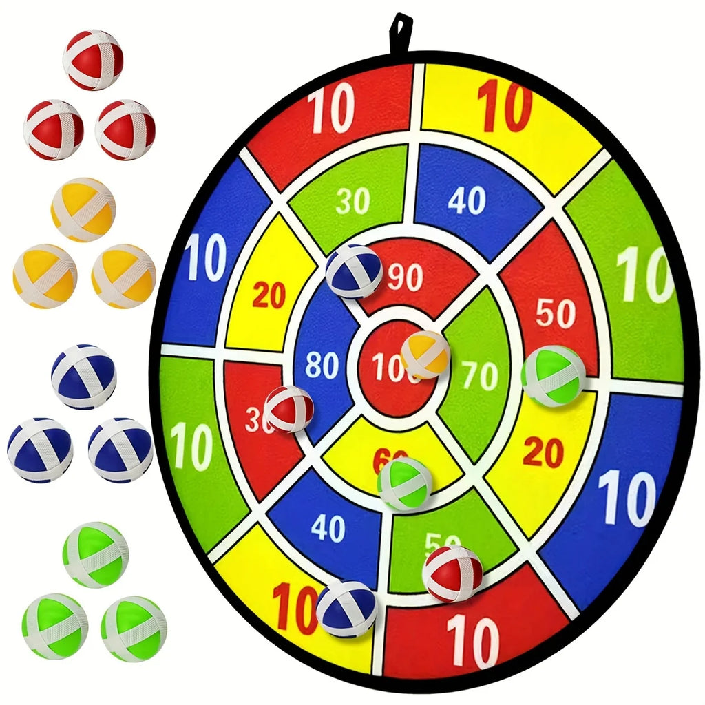 12-Pack Sticky Ball Dart Disc Set – 36 cm (14.2 in) Suction Sticky Balls for Kids, Indoor & Outdoor Party Game, Birthday Gift