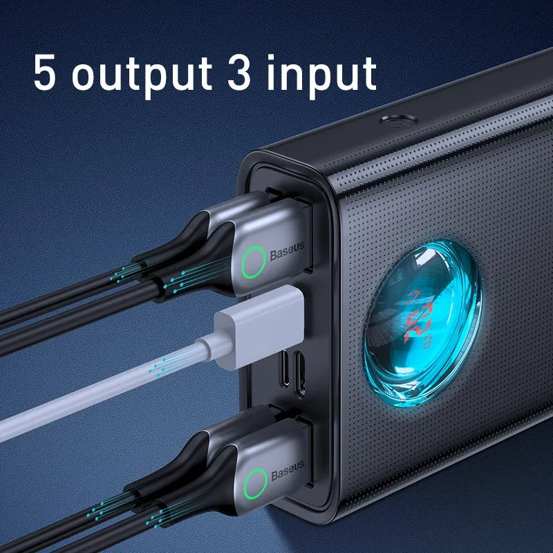 30000mAh 65W PD Power Bank Portable Charger USB-C Fast Charging for iPhone Android Laptops Tablets