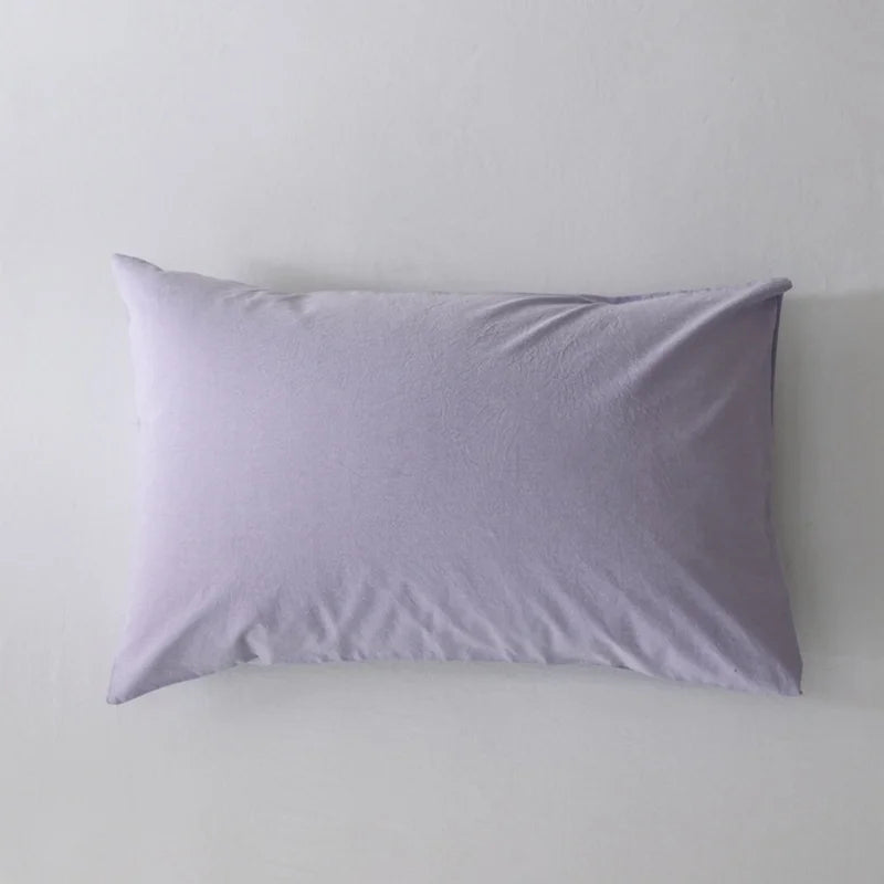 Washed Cotton Striped Pillowcase - 100% Cotton Envelope Pillow Cover, Breathable, 48 x 74 cm (19 x 29 in) - Single