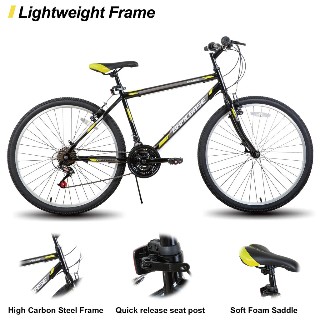 Unisex 24-inch & 26-inch Mountain Bike, 21-Speed, Chromoly Steel Frame, Dual V-Brake