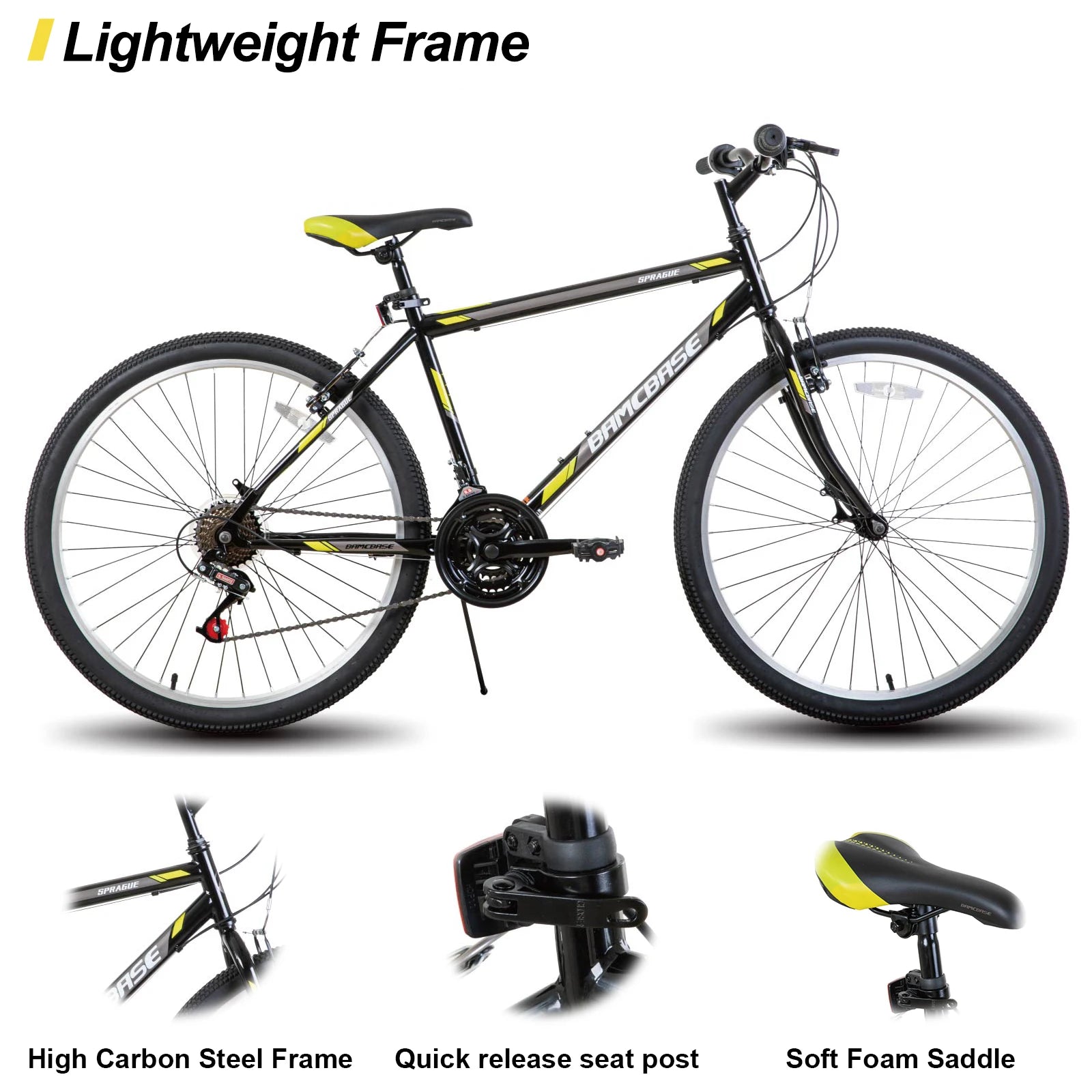 Unisex 24-inch & 26-inch Mountain Bike, 21-Speed, Chromoly Steel Frame, Dual V-Brake