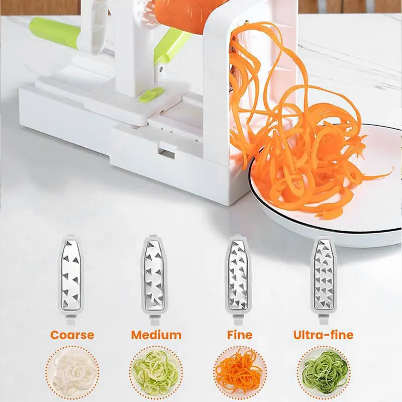 5-Blade Vegetable Spiralizer and Mandoline Slicer with Suction Base, Zucchini Noodle Maker for Veggie Noodles and Curly Fries
