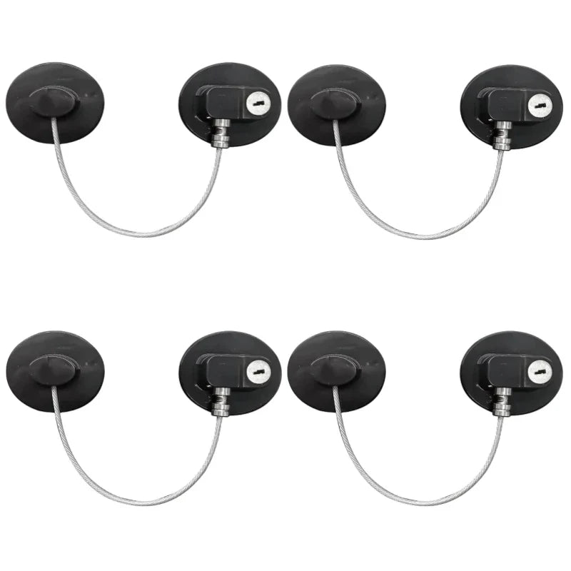 2/4/6-Pack Self-Adhesive Cabinet Locks with Keys — Baby Safety Locks for Fridge, Cabinets, Drawers, Doors & Appliances