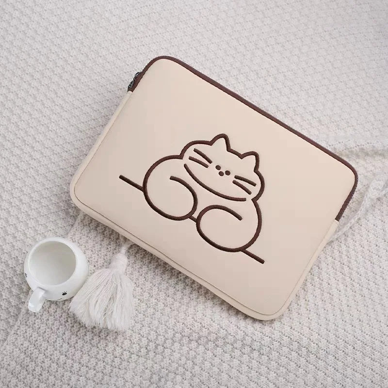 Cute Animal Print Laptop Sleeve 13–16 Inch — Shockproof Zipper Pouch