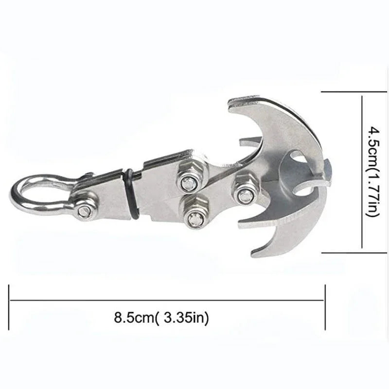 Multifunction Stainless Steel Folding Survival Claw Hook for Camping & Outdoor (8 x 4 cm / 3.1 x 1.6 in)