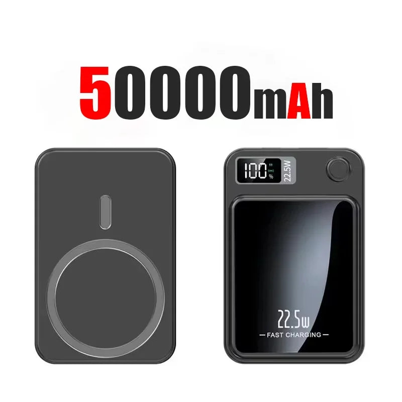 Wireless Magnetic Power Bank 22.5W Fast Charge – 50,000/100,000/200,000mAh Portable Qi Powerbank with 15W Wireless, USB-C & LED Display