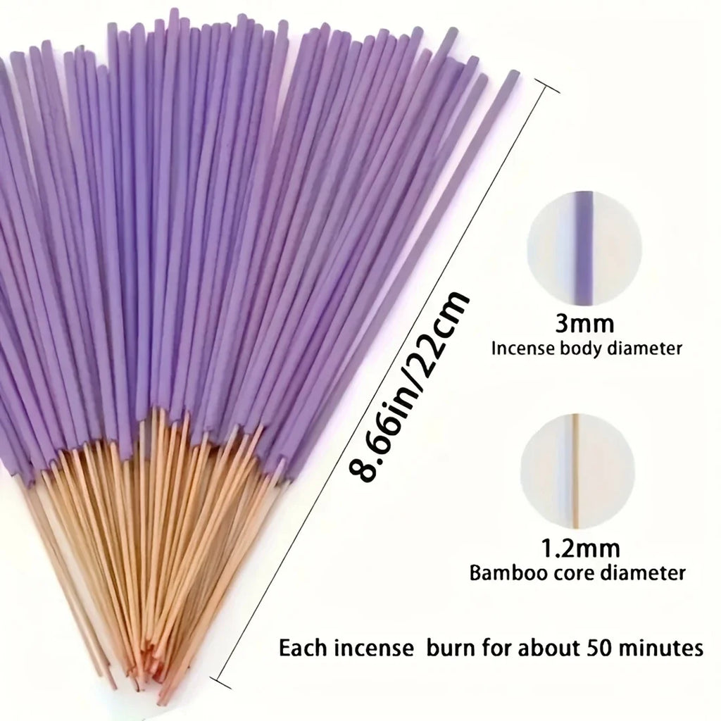 Lavender Aromatherapy Wooden Incense Sticks 8.66 in (22 cm) — Home, Spa & Hotel Fragrance, Therapeutic Scented Gift