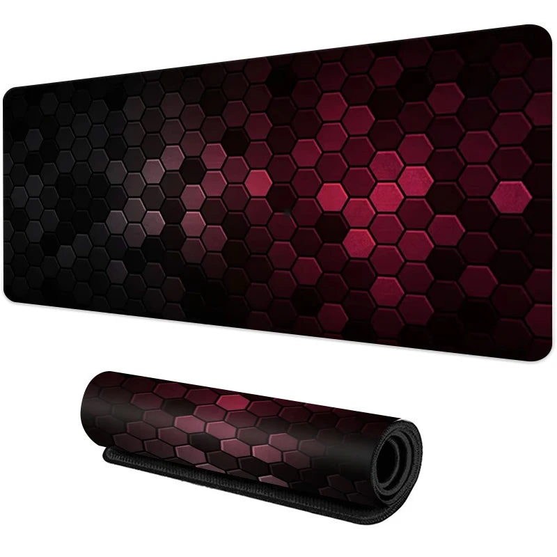 Large Gaming Mouse Pad Red Blue Gradient Non-Slip Rubber Sewn Edge Desk Mat for Keyboard & PC