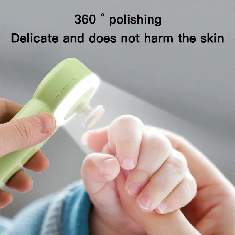 Luminous Rechargeable Baby Nail Grinder & Clipper Set - Electric Newborn Nail Trimmer with Night Light