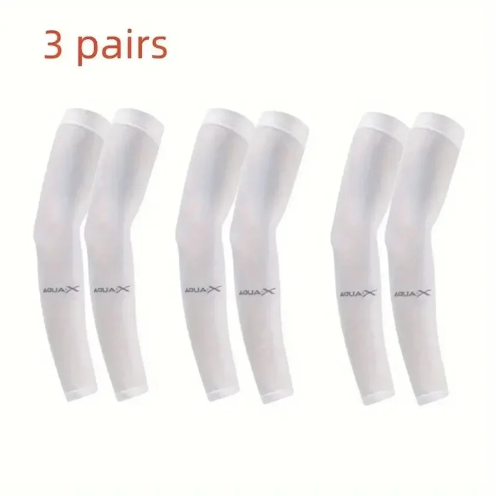 Cooling Arm Sun Sleeves 3 Pairs – Breathable UV Sun Protection for Hiking, Cycling & Fishing