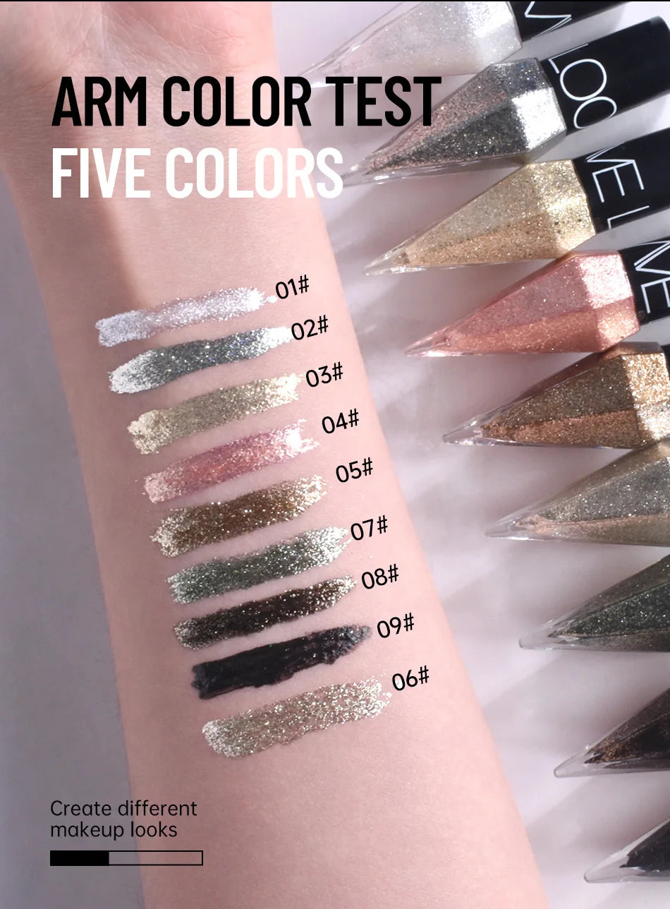 Sparkling Pearlescent Liquid Eyeliner – Quick-Dry Waterproof Smudge-Proof