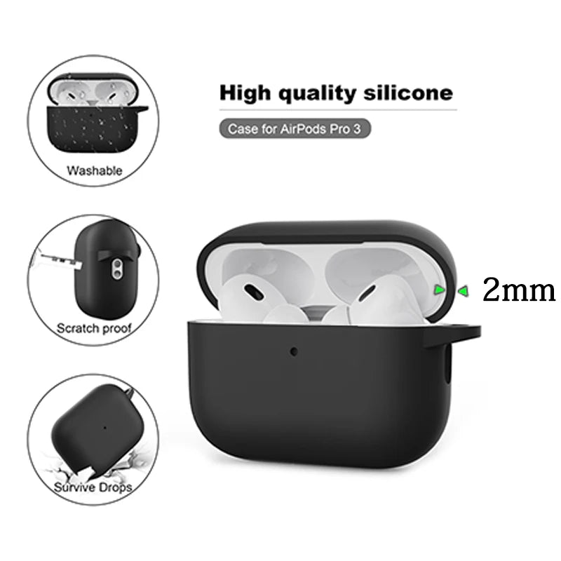 Silicone Protective Case for AirPods Pro - Shockproof Dustproof Cover, Wireless Charging Compatible