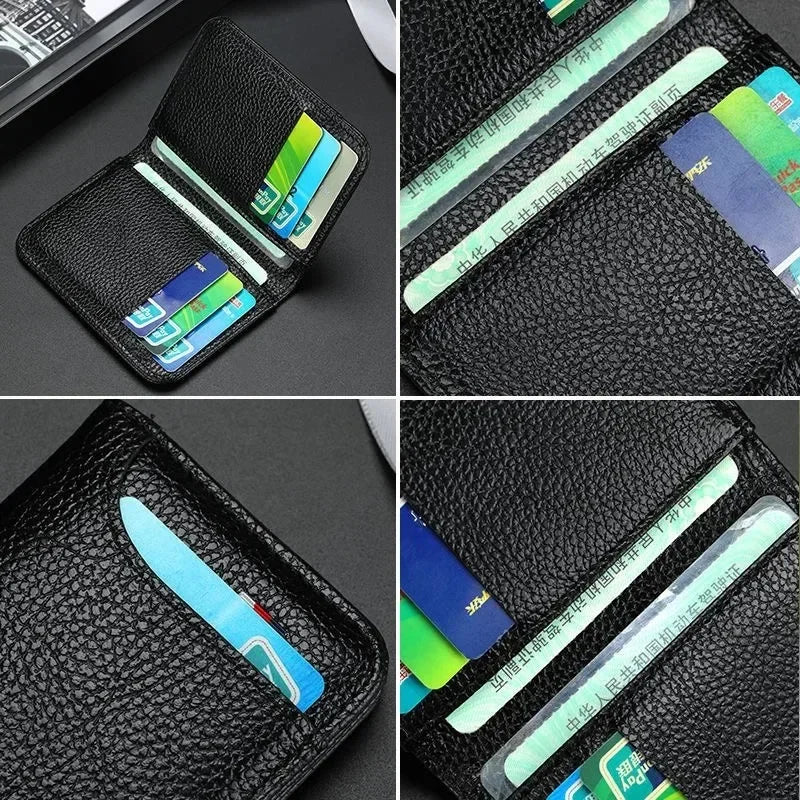 Slim PU Leather 9-Slot Card Holder Wallet - Mini Thin Credit Card Wallet for Men & Women