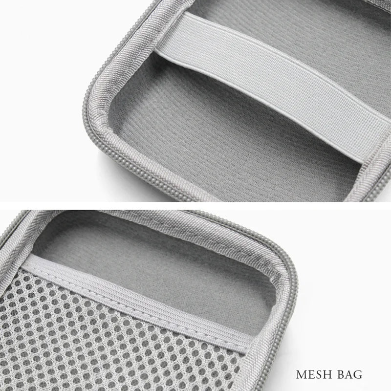 Leather Earphone & Cable Organizer Case – Portable Earbud, Charger & USB Drive Storage