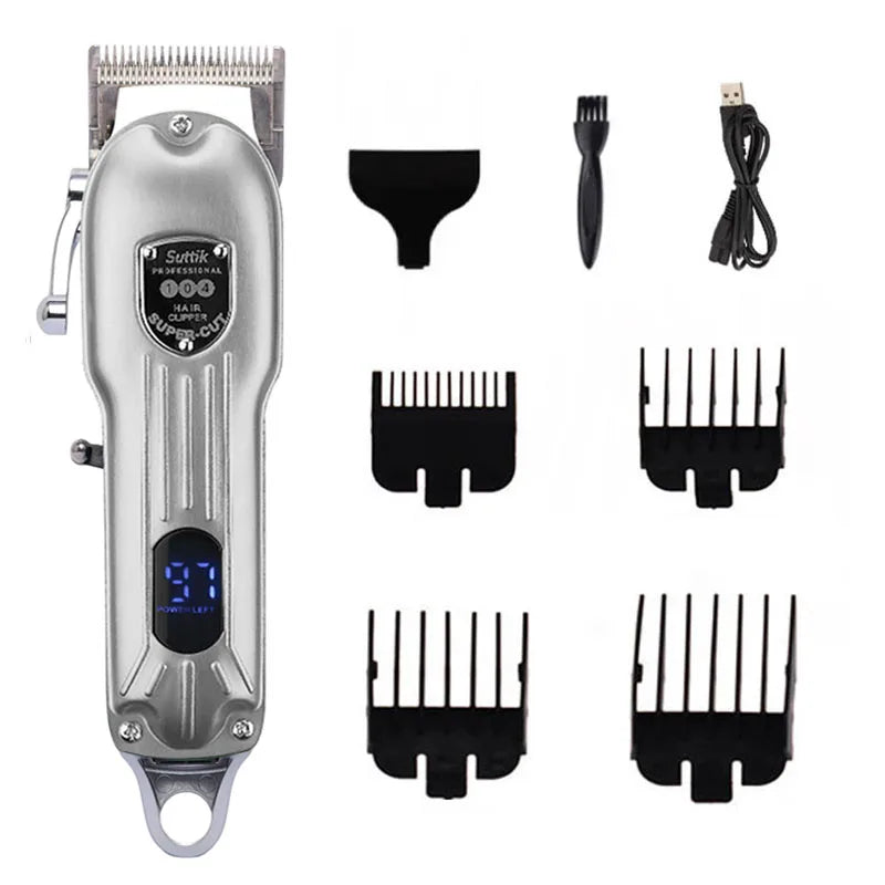 Professional Rechargeable Pet Hair Clipper - All-Metal Dog & Cat Grooming Trimmer, Quiet Cordless