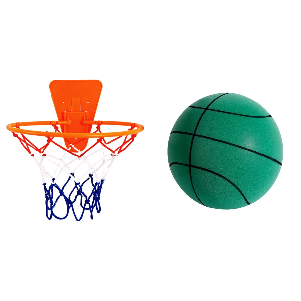 Kids Silent Foam Basketball - Indoor Squeezable Bounce Ball (No.3 / No.5 / No.7, 7–9.5 in | 18–24 cm)