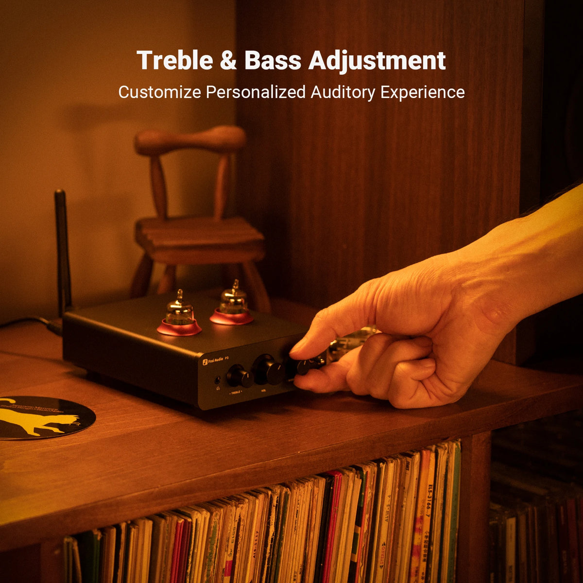 Bluetooth Tube Preamplifier HiFi Stereo Vacuum Valve Preamp with Bass & Treble Tone Control — RCA & 3.5mm Headphone Output