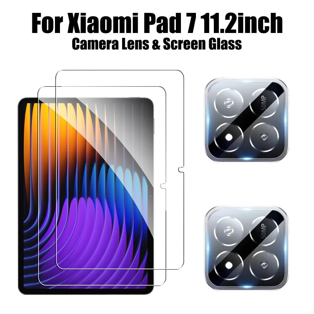 2-Pack Tempered Glass Screen Protector for 11.2-inch (28.4 cm) & 12.4-inch (31.5 cm) Tablets with 2 Camera Lens Covers