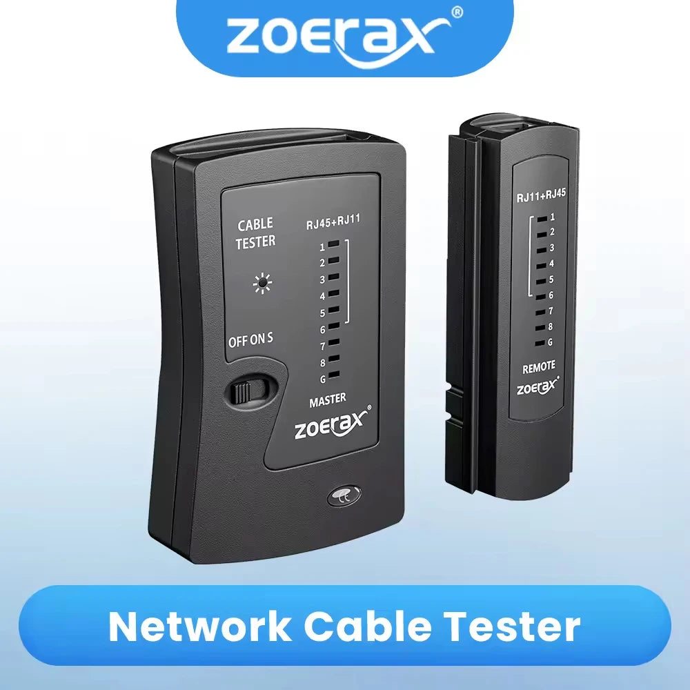 Ethernet Cable Tester for RJ45 & RJ11 — LAN Cat5/Cat5e/Cat6/Cat6a/Cat7 UTP Shielded