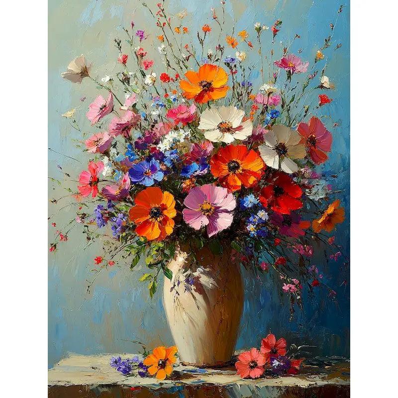 Floral Paint-by-Numbers Kit for Adults - 40 x 50 cm (15.7 x 19.7 in) Canvas DIY Wall Art Gift
