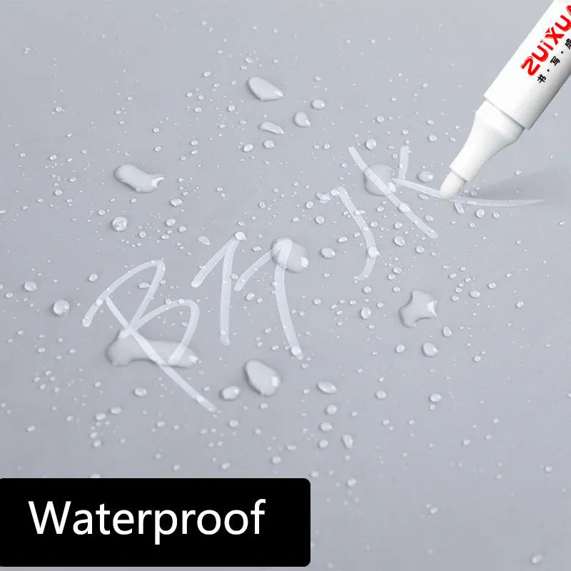 Opaque White Oily Paint Marker Pen Waterproof Gel Ink 0.8/1.0/2.0/2.8mm Nibs for DIY Graffiti, Sketching and Stationery