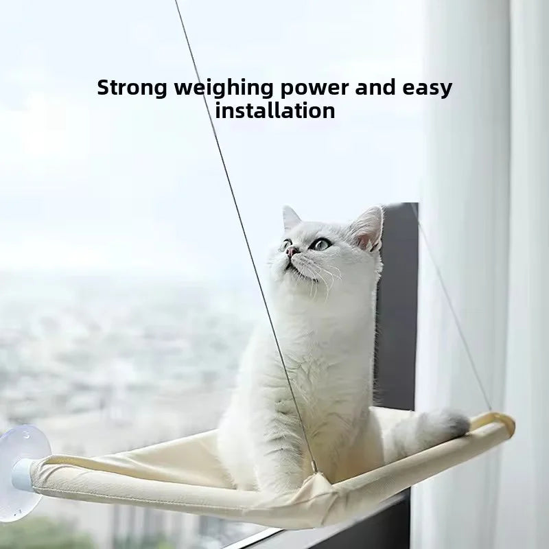 Window Cat Hammock with Suction Cups – 55 × 35 cm (21.7 × 13.8 in), Holds 20 kg (44 lb) – Space-Saving Indoor Window Perch, All-Season Cat Bed