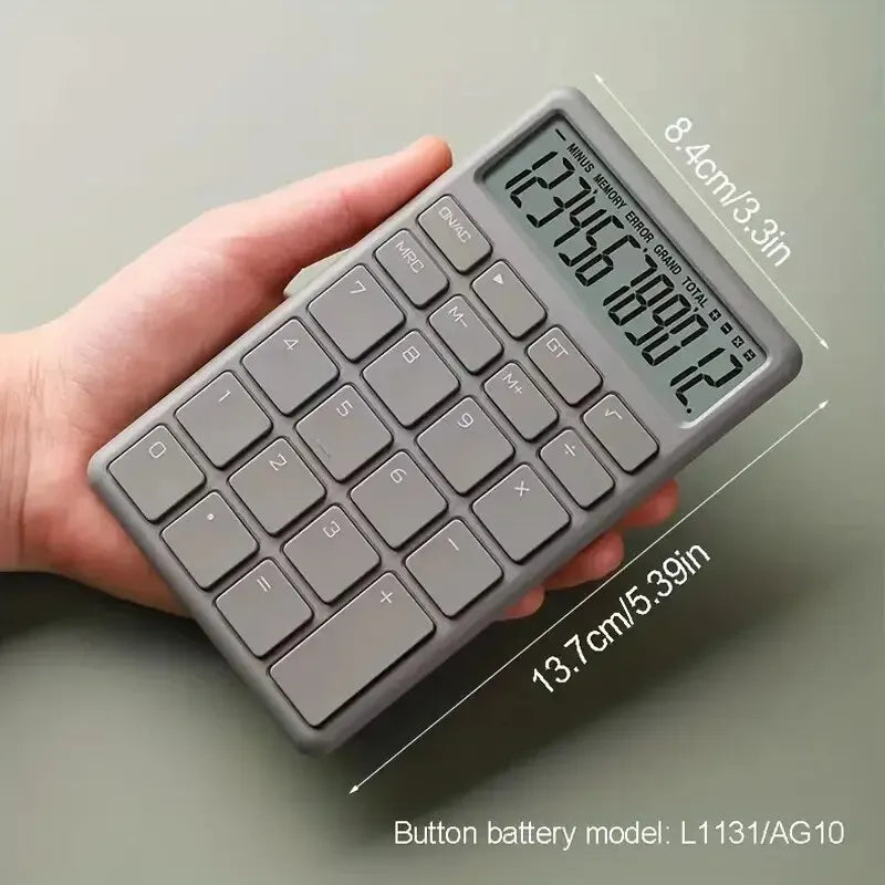 12-Digit Dual-Power Solar Calculator - Portable Electronic Calculator for Home, Office & School