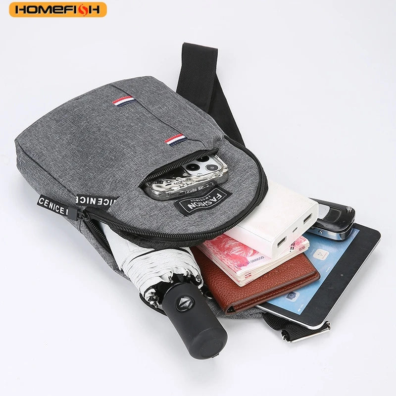 Unisex Canvas Chest Sling Bag – Large Capacity One-Shoulder Crossbody for Outdoor Sports & Travel