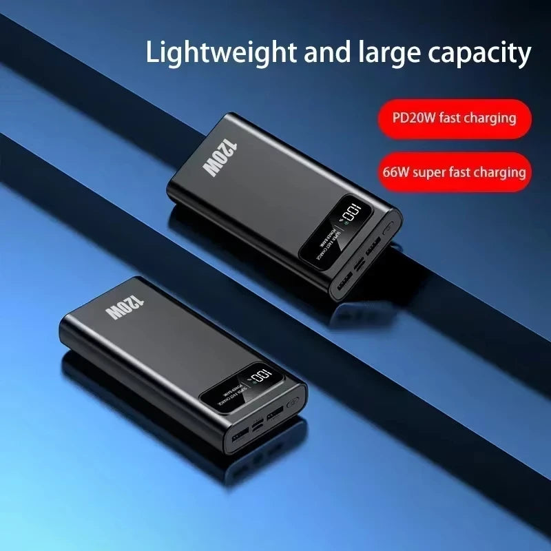200000mAh 120W Fast Charge Portable Power Bank – High-Capacity External Battery for Smartphones, Tablets & Laptops