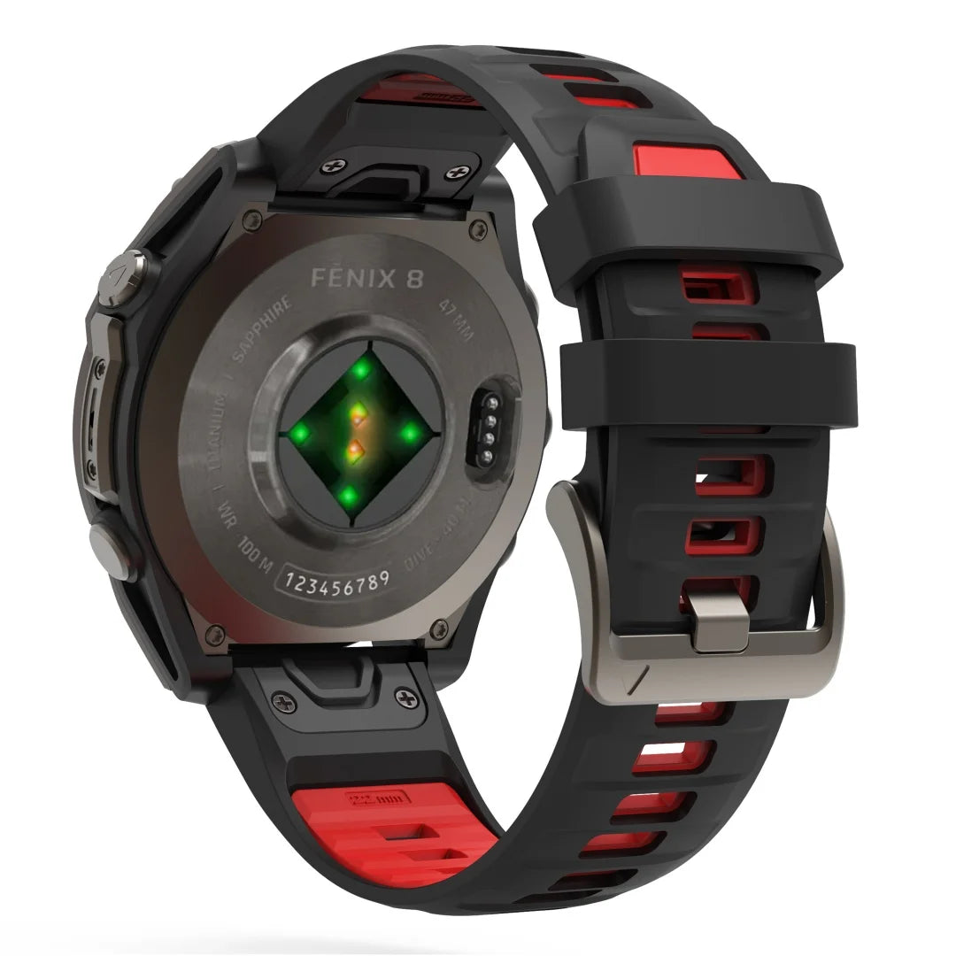 Silicone Sport Watch Band 22mm & 26mm – Breathable Replacement for 47mm and 51mm Smartwatches