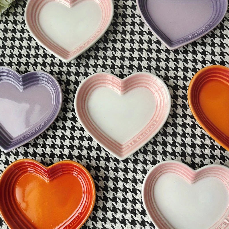 Heart-Shaped Ceramic Pet Bowl 12 cm (4.7 in) – Wide Anti-Vomiting Design for Small Cats & Dogs
