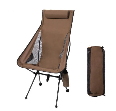 Portable Folding Camping Chair with Headrest – Lightweight Aluminum Alloy Travel & Fishing Chair