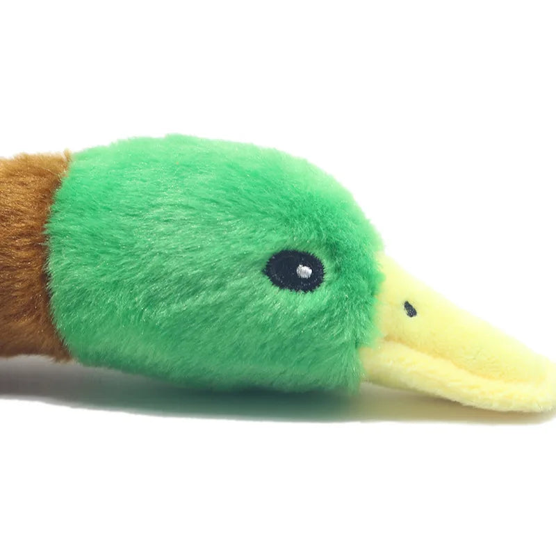 Plush Duck Squeaky Dog Toy with Chew Rope – Bite-Resistant Dental Cleaning Pet Toy