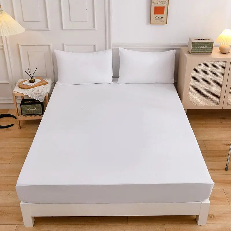 3-Piece Queen Size Polyester Bedding Set - Fitted Sheet, Pillowcases & Elastic Mattress Cover
