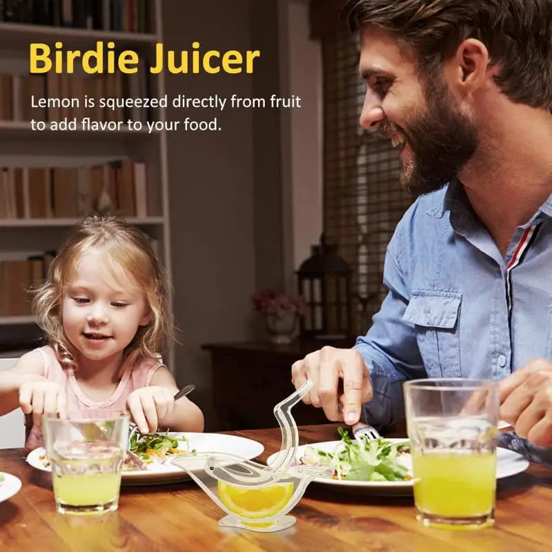 1/2/3-Pack Mini Portable Bird-Shaped Citrus Juicer – Handheld Lemon & Orange Squeezer, Transparent Acrylic
