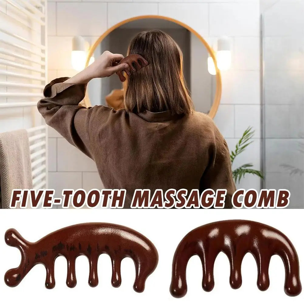 Gua Sha Massage Comb - Wide-Tooth Scalp, Face & Body Massager