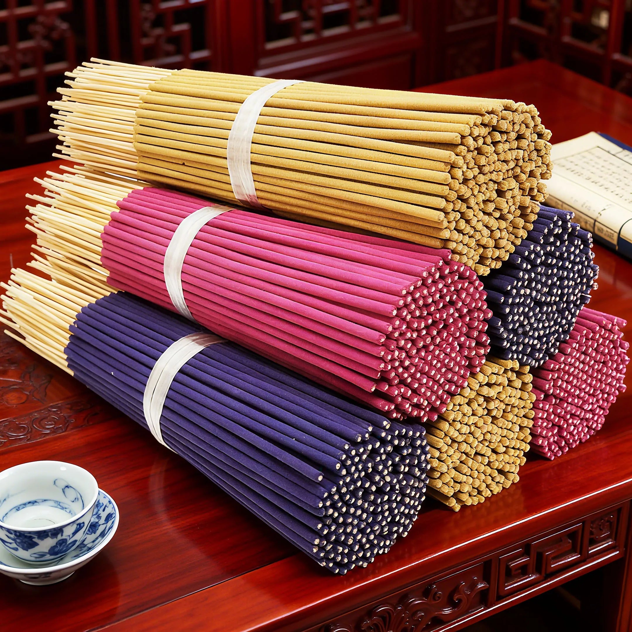 14-Set (280) Incense Sticks – Lavender, Milky, Jasmine, Rose, Sandalwood, White Sage & Dragon's Blood – Long-Lasting Aromatherapy for Home, Office, Yoga & Meditation